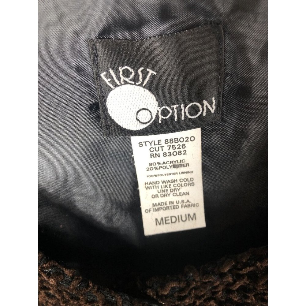 First Options Women’s Jacket Brown Button Up Adult Size Medium - Picture 6 of 16